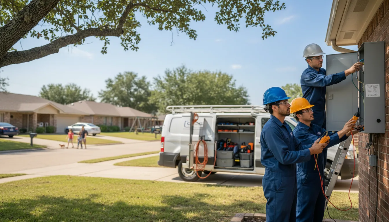 Certified electrician providing emergency electrical services in Pilot Point, TX
